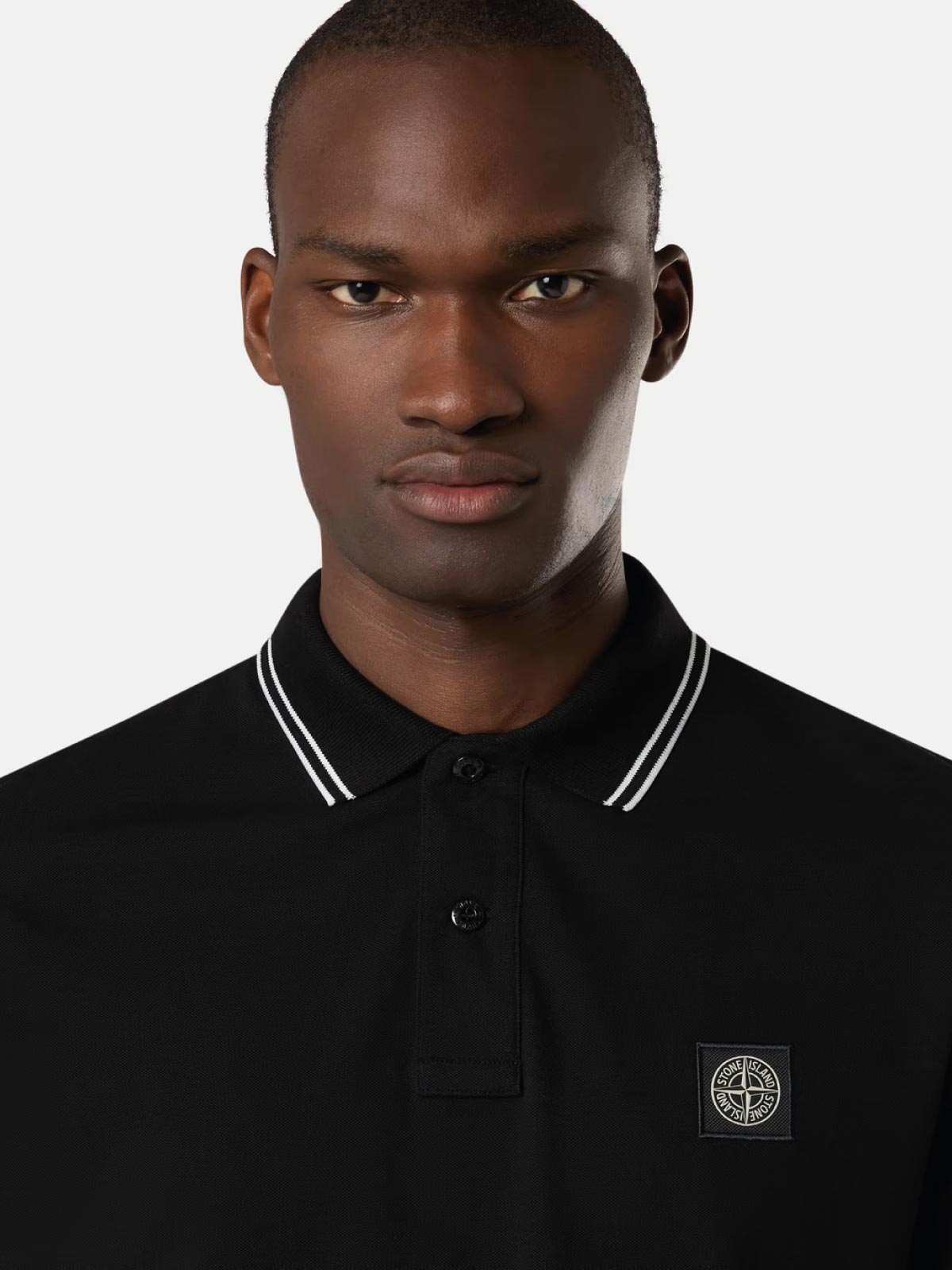 men's black Stone Island polo | Quaranta Boutique Stone island
